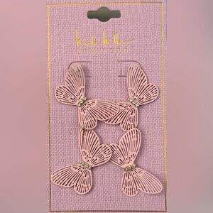 Nicole Miller Pink Butterfly Earrings